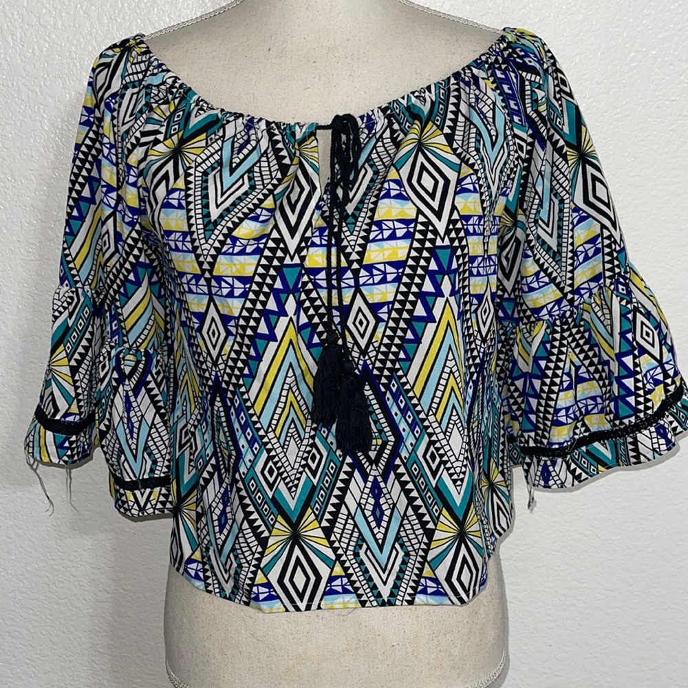 Manhattan blues blouse top bell sleeve